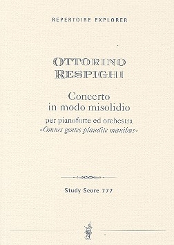 Concerto in modo misolidio fr Klavier und Orchester Studienpartitur