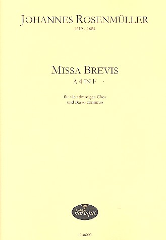 Missa Brevis F-Dur a 4 fr gem Chor und Bc. Partitur