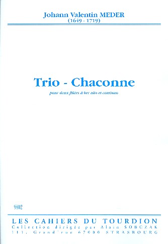 Trio-Chaconne pour 2 flutes  bec alto et continuo