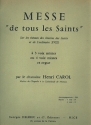 Messe de tous les Saints pour choeur mixte et orgue partitiom