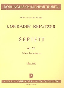 Septett Es-Dur fr Klarinette, Horn, Fagott, Streichtrio und Kontraba  (Studienpartitur)