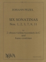6 Sonatinas for 2 oboes (2violins/recorders in c) and bc