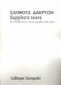 Sappho's Tears for female voice, tenor recorder and violin score