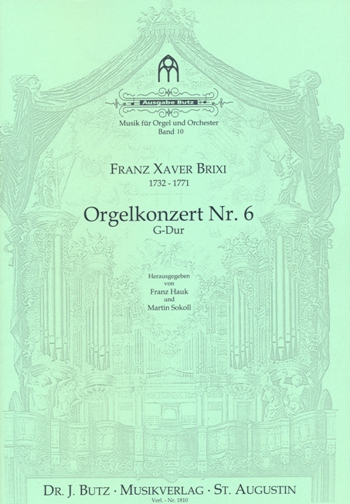 Konzert G-Dur Nr.6 fr Orgel, 2 Hrner in G, 2 Violinen, Viola und Ba Partitur