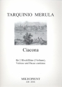 Ciacona fr 2 Blockflten (Violinen), Violone und Bc Partitur und Stimmen