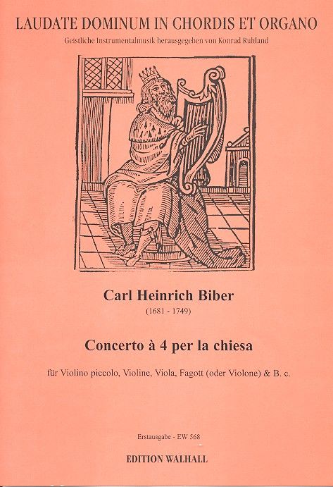 Concerto a 4 per la chiesa fr Violino piccolo, Violine, Viola, Fagott (Violone)  und Bc Stimmen