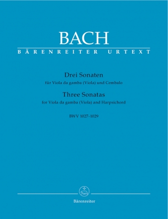 3 Sonaten BWV1027-1029 für Viola da gamba (Viola) und Cembalo