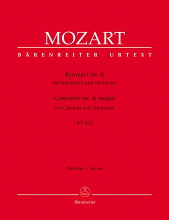 Konzert A-Dur KV622 für Klarinette und Orchester Partitur