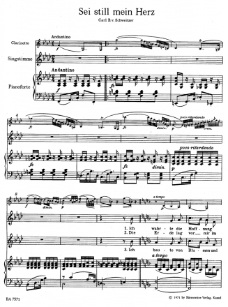 6 deutsche Lieder op.103 für hohe Singstimme, Klarinette und Klavier