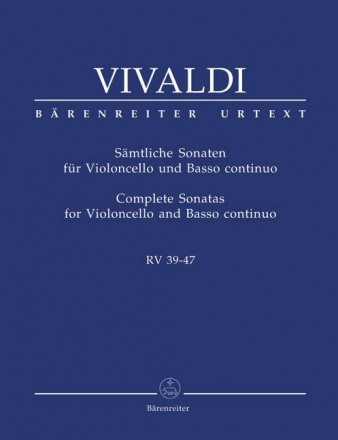 Sämtliche Sonaten RV39-47 für Violoncello und Bc Partitur und Stimmen