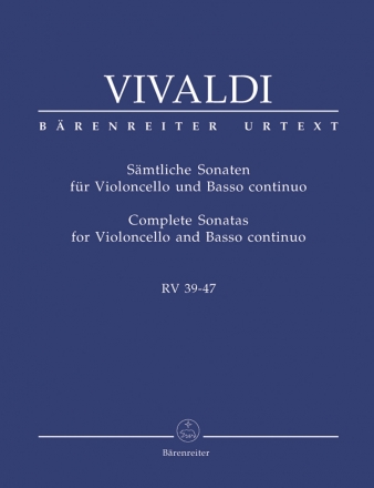 Sämtliche Sonaten RV39-47 für Violoncello und Bc Partitur und Stimmen