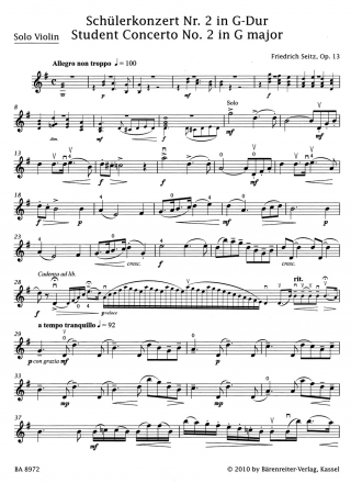 Konzert G-Dur Nr.2 op.13 für Violine und Klavier
