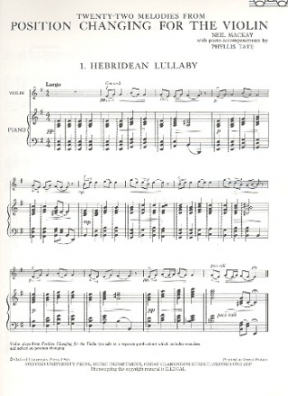 22 Melodies from Position Changing for violin and piano