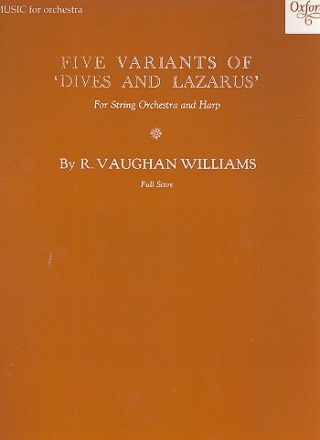 Five Variants of 'Dives and Lazarus' for harp and string orchestra score