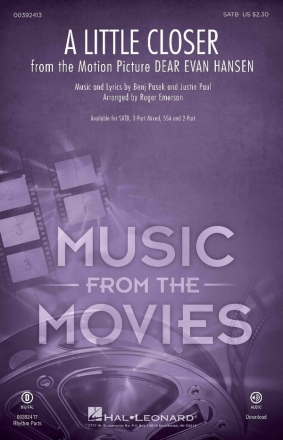 Benj Pasek_Justin Paul, A Little Closer SATB Chorpartitur