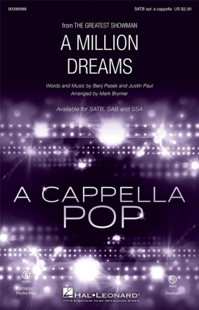 A Million Dreams for mixed chorus a cappella chorus score