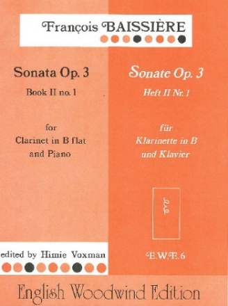 Sonata in f Major no.1 op.3 for clarinet and piano