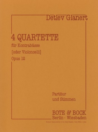 Detlev Glanert Four Quartets Op.12 cello & double bass