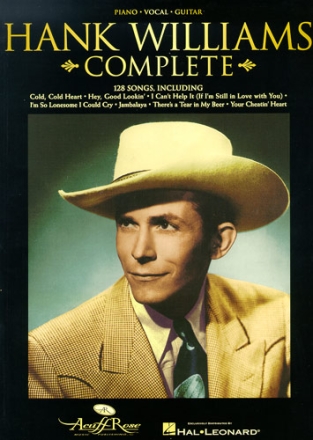 Hank Williams complete (128 songs) piano/vocal/guitar songbook