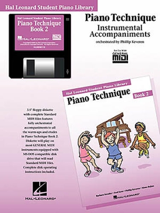 PIANO TECHNIQUE VOL.2 MIDIDISK INSTRUMENTAL ACCOMPANIMENTS HAL LEONARD STUDENT PIANO LIBRARY