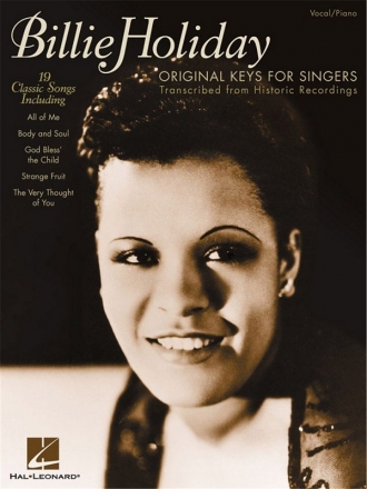 Billie Holiday - Original Keys for Singers for vocal and piano Songbook