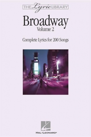 The Lyric Library: Broadway Volume II Lyrics Buch
