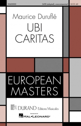 Ubi Caritas op.10,1 for mixed choir and piano choral score