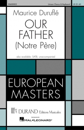 Maurice Durufl, Our Father unison Unison Blatt