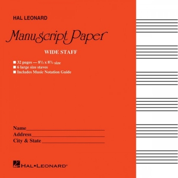 Wide Staff Manuscript Paper Red Cover