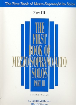 The first Book of Mezzo-Soprano / Alto Solos vol.3 for voice and piano