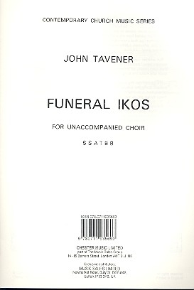 Funeral Ikos  for mixed chorus (SSATTB) a cappella score
