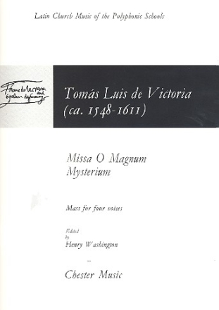 Missa O Magnum Mysterium mass for 4 voices a cappella,  score (with piano for rehearsal only)