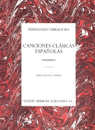 Canciones clasicas espanolas Vol.1 para Canto y Piano