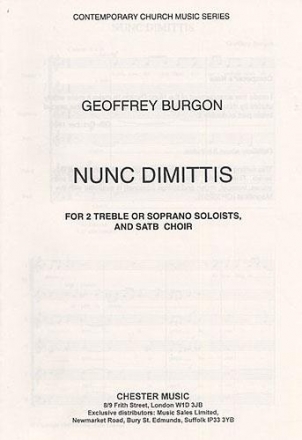 Nunc Dimittis for 2 treble (soprano) solists and mixed chorus (satb) a cappella,  score