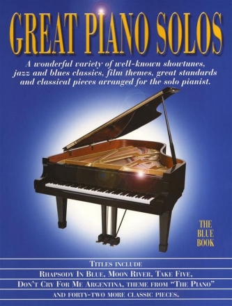 Great Piano Solos: The Blue Book Songbook piano solo