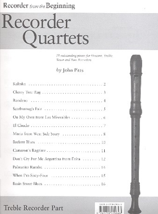 Recorder from the Beginning recorder quartets treble recorder