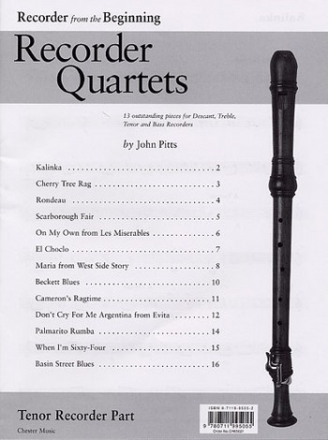 Recorder from the Beginning recorder quartets tenor recorder