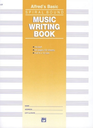 Music Writing Book. 10 stave 64 pages sp  Manuscript Paper