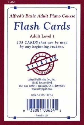 Alfred's Basic Adult Piano Course Flash Cards Level 1