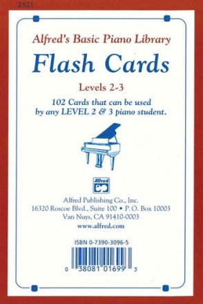 Alfred's Basic Piano Flash Cards Lvl 2/3  Piano teaching material