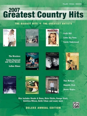 Greatest Country Hits 2007 songbook piano/vocal/guitar