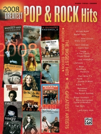 Various 2008 Greatest Pop & Rock Hits (PVG)  Piano/Vocal/Guitar Mixed
