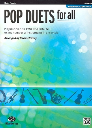 Pop Duets for all: for 2 instruments (2-part ensemble) flute score