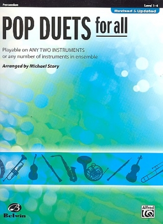 Pop Duets for all: for 2 instruments (2-part ensemble) percussion score