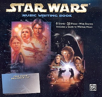 Star Wars music writing book 6 staves 32 pages wide spacing