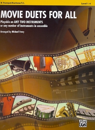 Movie Duets for all for 2 instruments (2-part ensemble) trumpet/baritone T.C. score