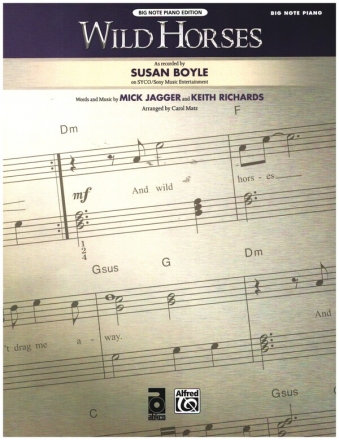 Wild Horses for easy piano