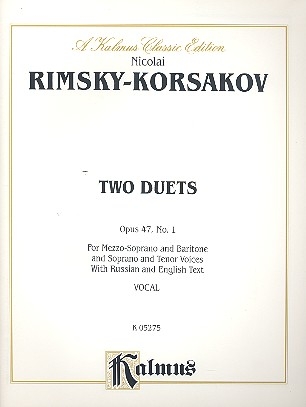 2 Duets op.47 for soprano and tenor (mezzo soprano and baritone) and piano score (en/kyr)