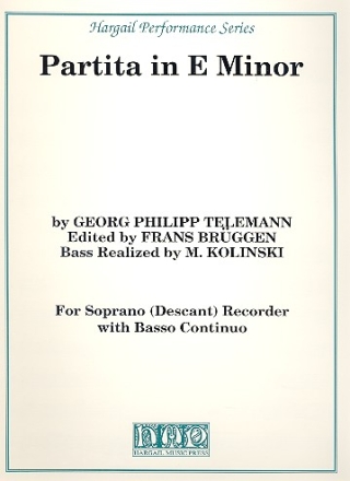 Partita e minor for soprano recorder with bc