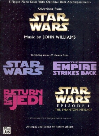 Star Wars Selections: for 5-finger piano (with accompaniment piano 2 ad lib) score